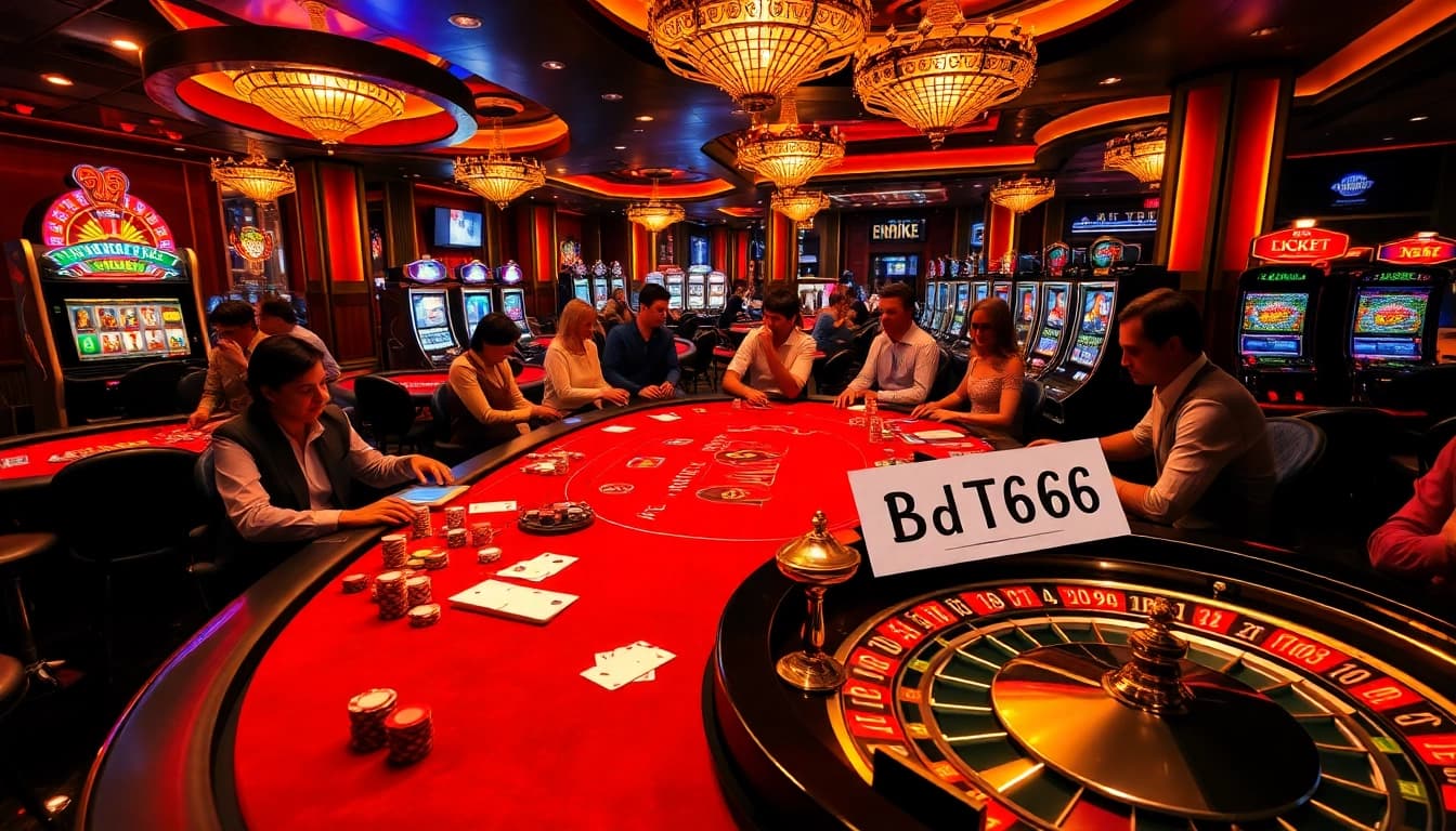 Experience high-stakes excitement at BDTK66 casino with vibrant poker tables and thrilling roulette games.