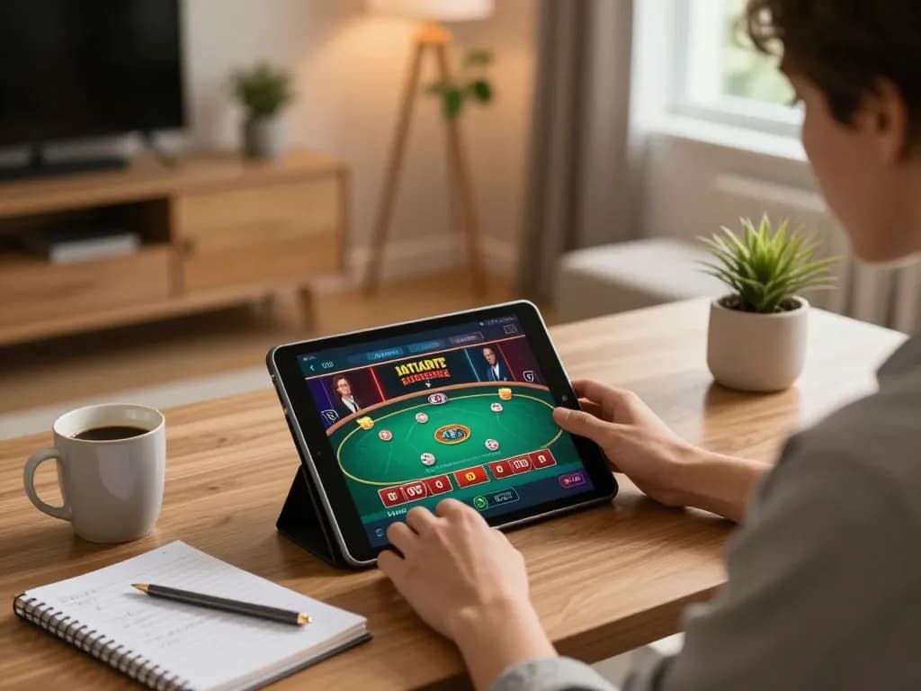 Engaged player enjoying the 888newcasino online gaming experience with strategies at home.