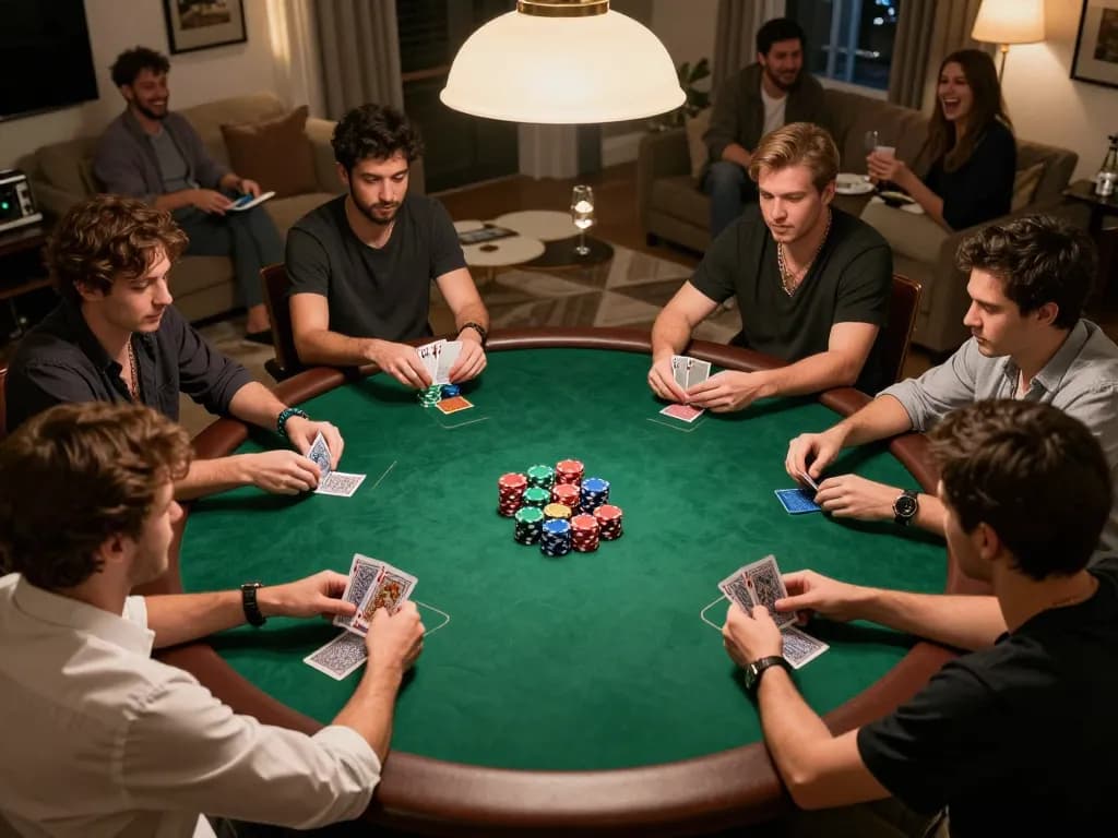 Engaging poker game night scene highlighting strategic moves at 789 win casino
