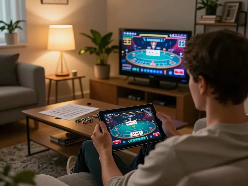 Engaging in online casino games, ku win showcases strategic betting options on a tablet