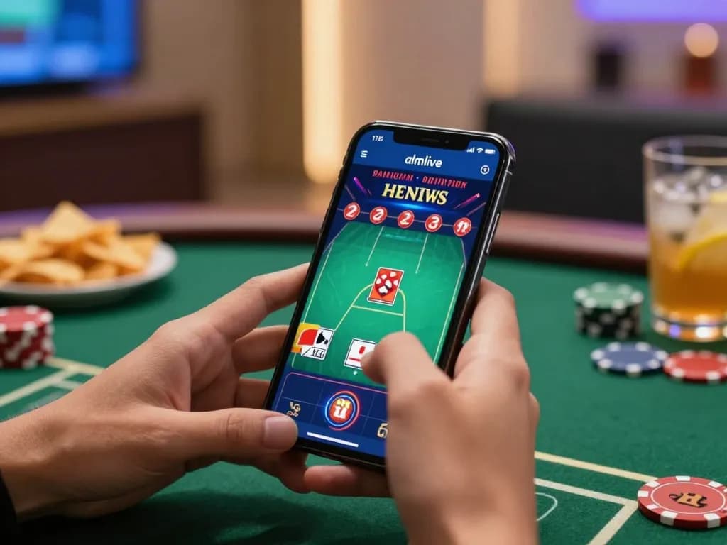 Play poker online with almlive app on mobile device showcasing user engagement and excitement