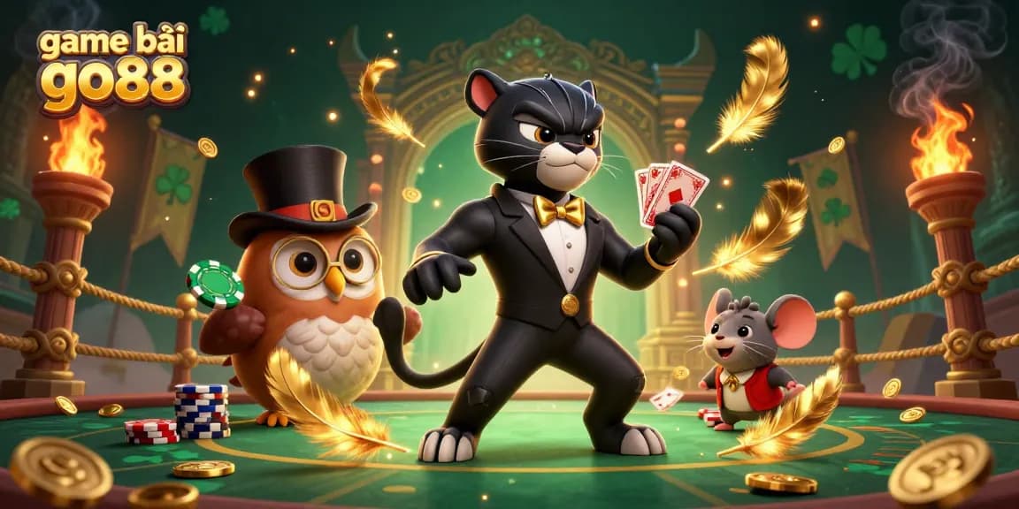 Engage in thrilling game bài go88 with stylish characters and a dynamic casino atmosphere.