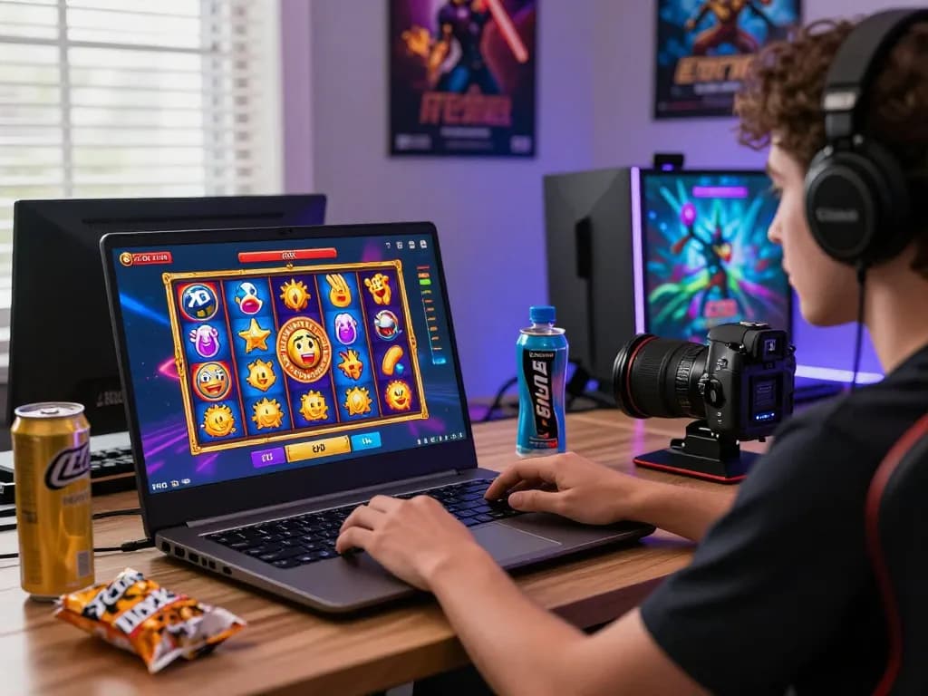 Ruang permainan online MPO1221 menampilkan permainan slot yang berwarna-warni dan pengaturan permainan yang menarik
