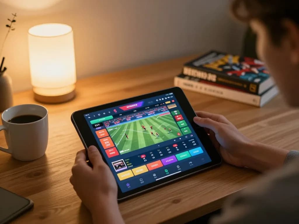 m105 betting strategy visualization on tablet in a cozy home gaming setup