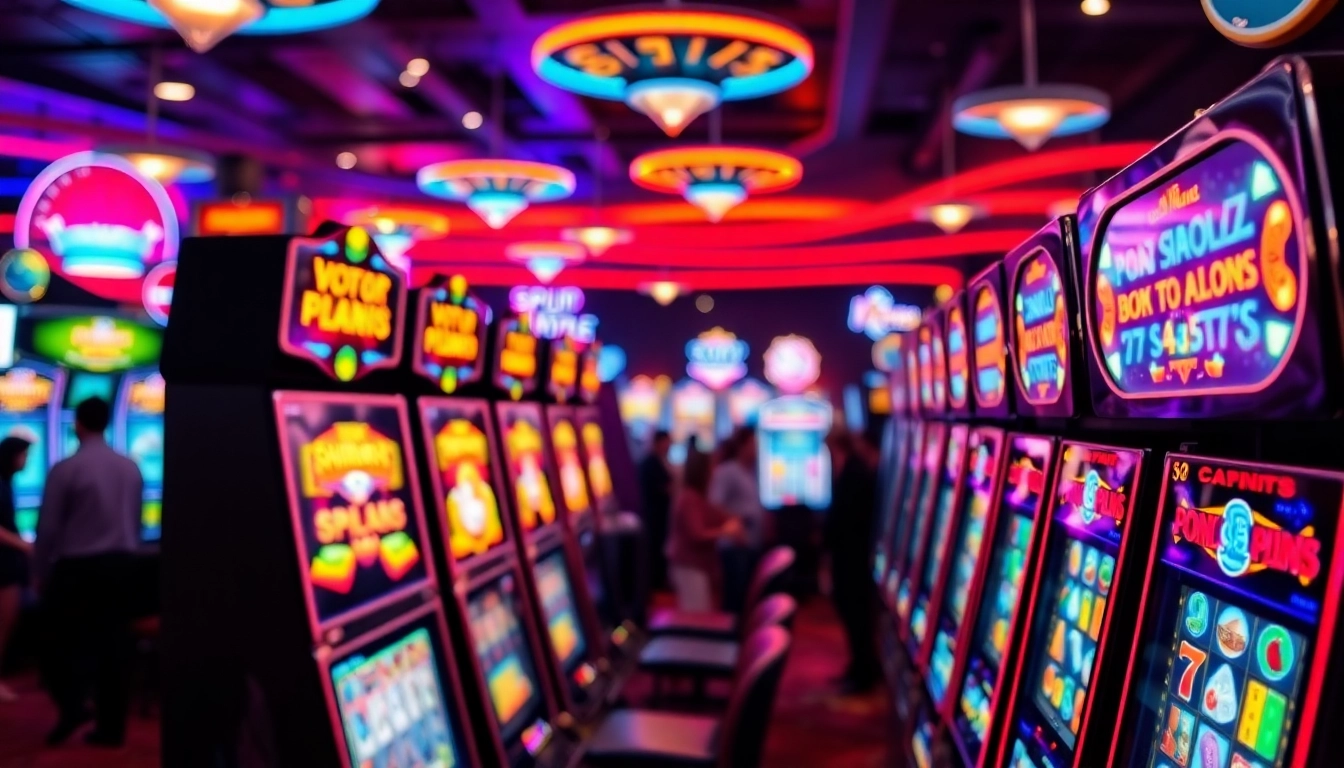 Engaging scene of best online slots with colorful machines and lively players in a casino.