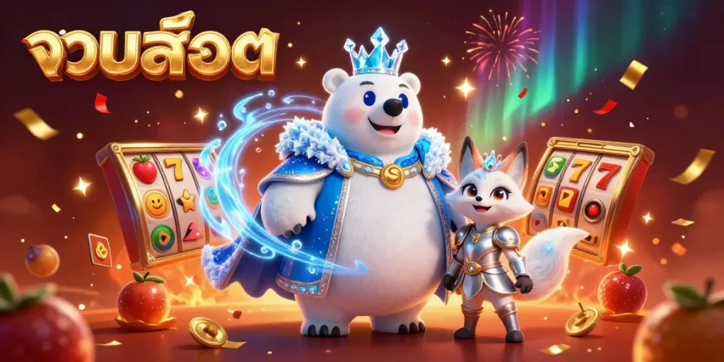 Engage with the exciting world of รวมสล็อต featuring vibrant slot reels and dynamic characters.