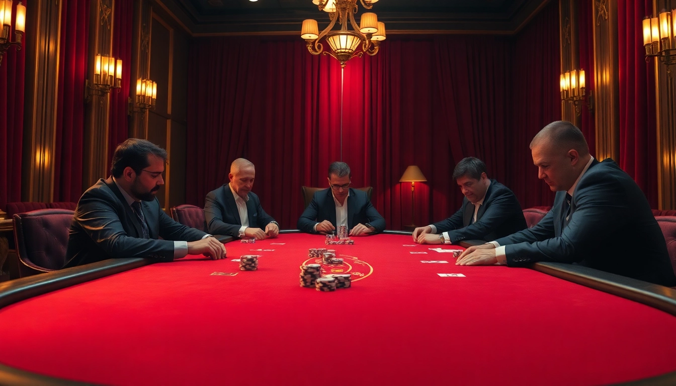 Engaging scene of players at a poker table depicting the excitement of Diwa777 casino.