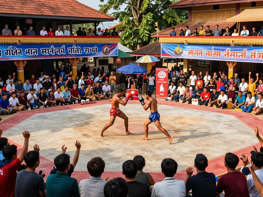Watch the thrilling đá gà thomo competitions live in a vibrant arena atmosphere, with fighters in action.