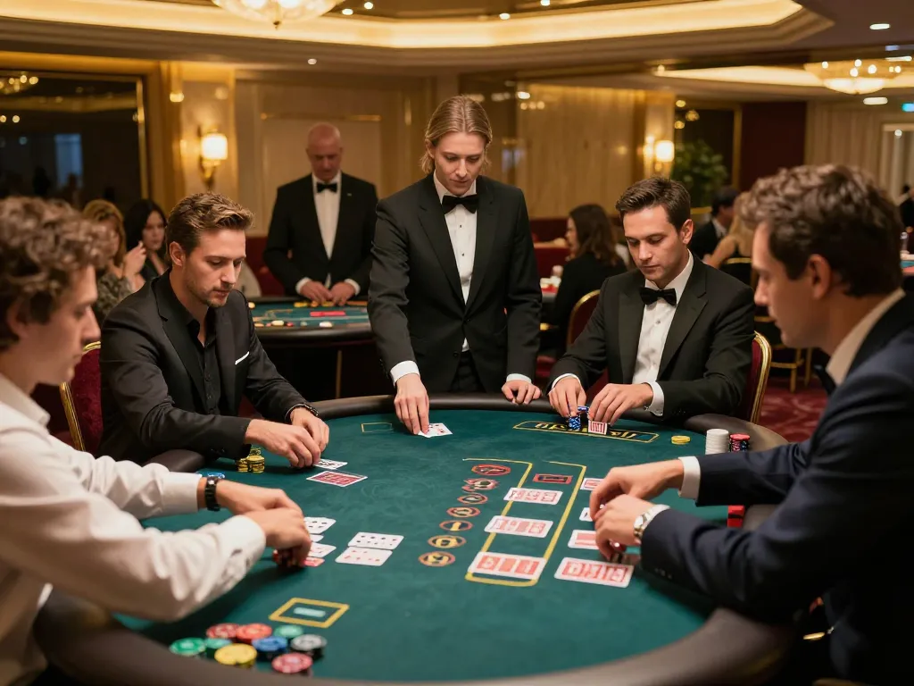 Engaging live dealer game at RIK VIP casino, players involved in thrilling blackjack action.
