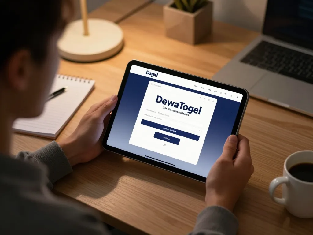 DewaTogel Link Alternatif Login Terbaru shown on a tablet, emphasizing strategic online gambling gameplay.
