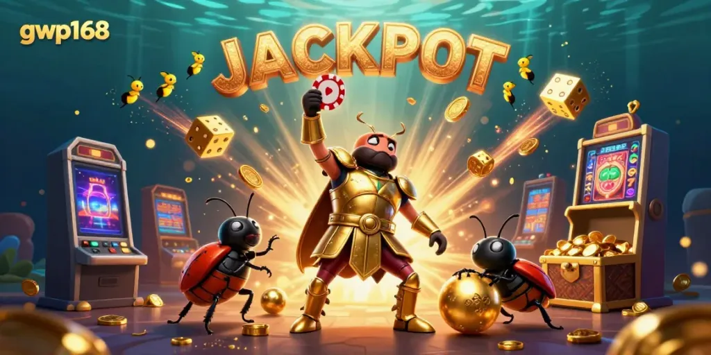 Menangkan jackpot di gwp168 dengan ilustrasi 3D seru bertema kasino.