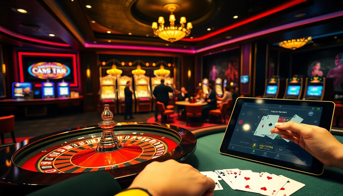 Excited players enjoy the thrill of winning at a luxurious casino, highlighting Nhà cái uy tín with vibrant gameplay and engaging interactions.