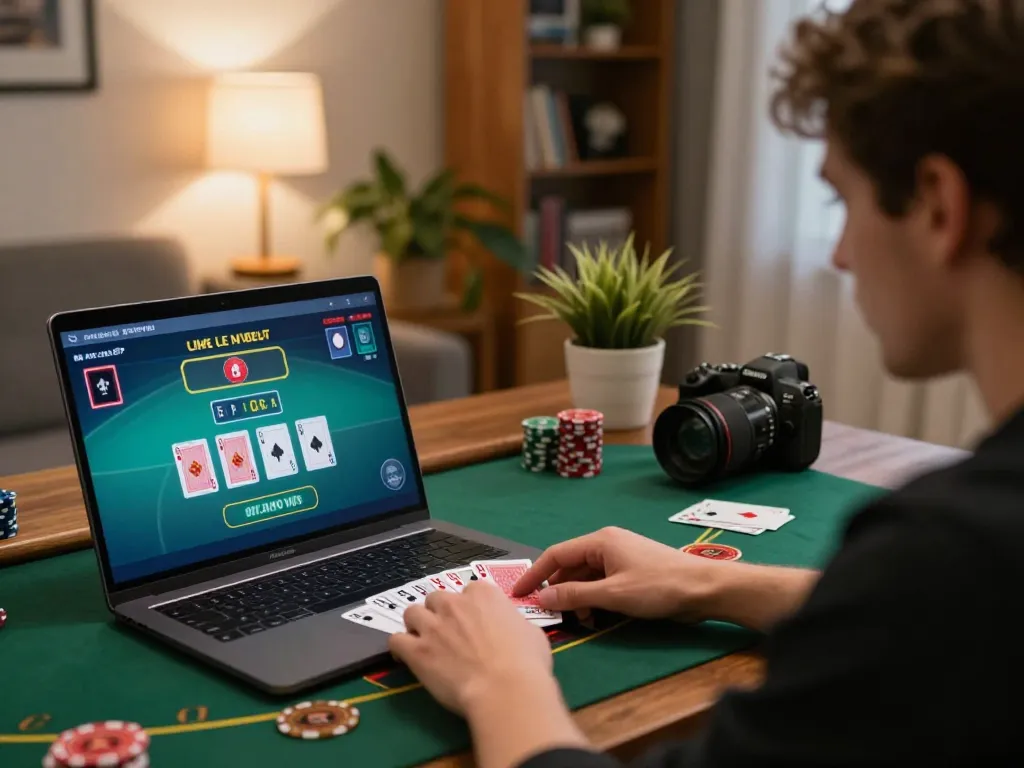 Terlibat dalam blackjack dealer langsung di rumah dengan platform aman788, menyoroti permainan strategis dan suasana yang nyaman