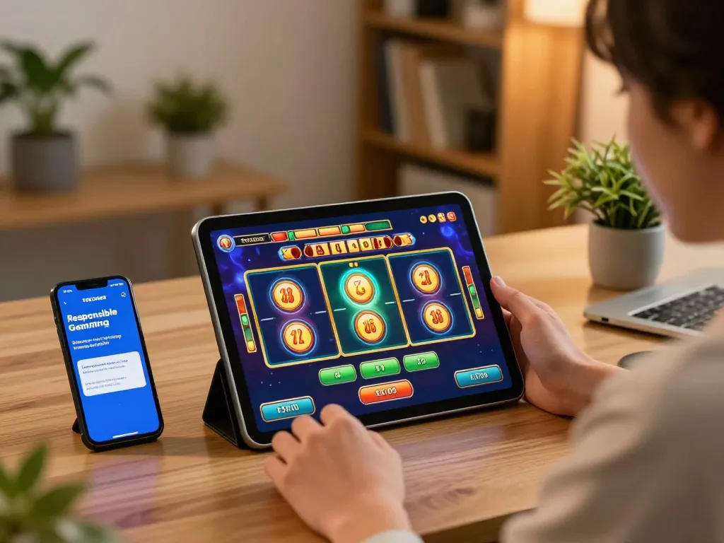 Engaging in slot gacor hari ini gaming on a tablet, illustrating responsible gambling at home.