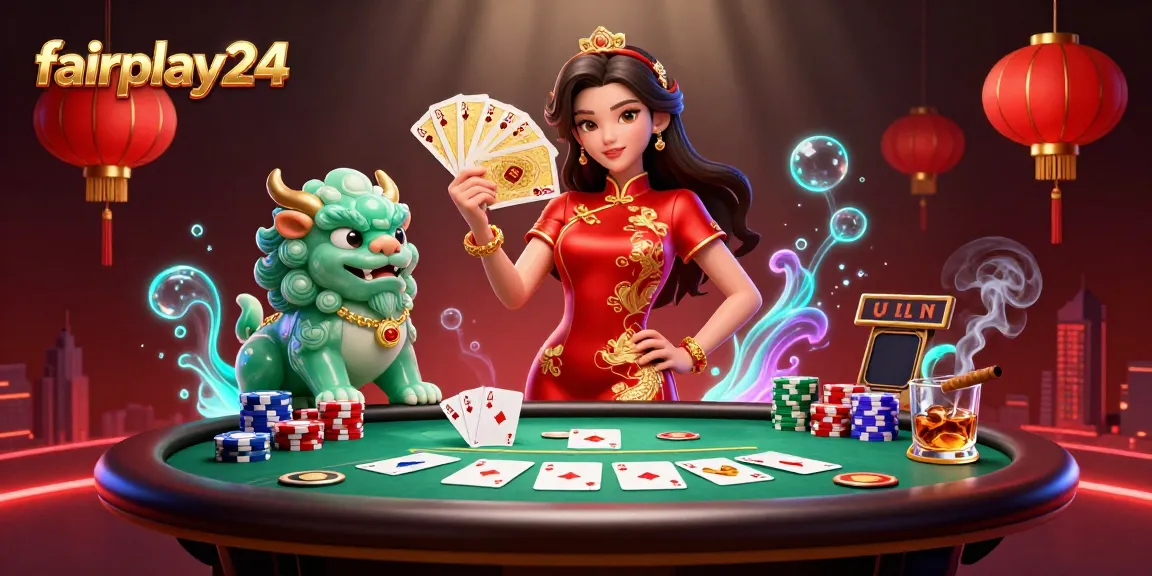 Experience thrilling fairplay24 action with a vibrant 3D scene of card games and exciting elements.