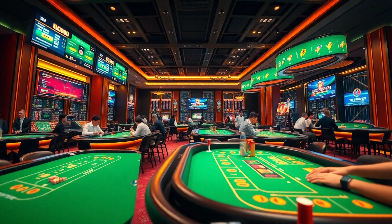 Experience top-notch gambling at 33win.global, featuring lively Baccarat and Tài Xỉu games in a luxurious casino setting.