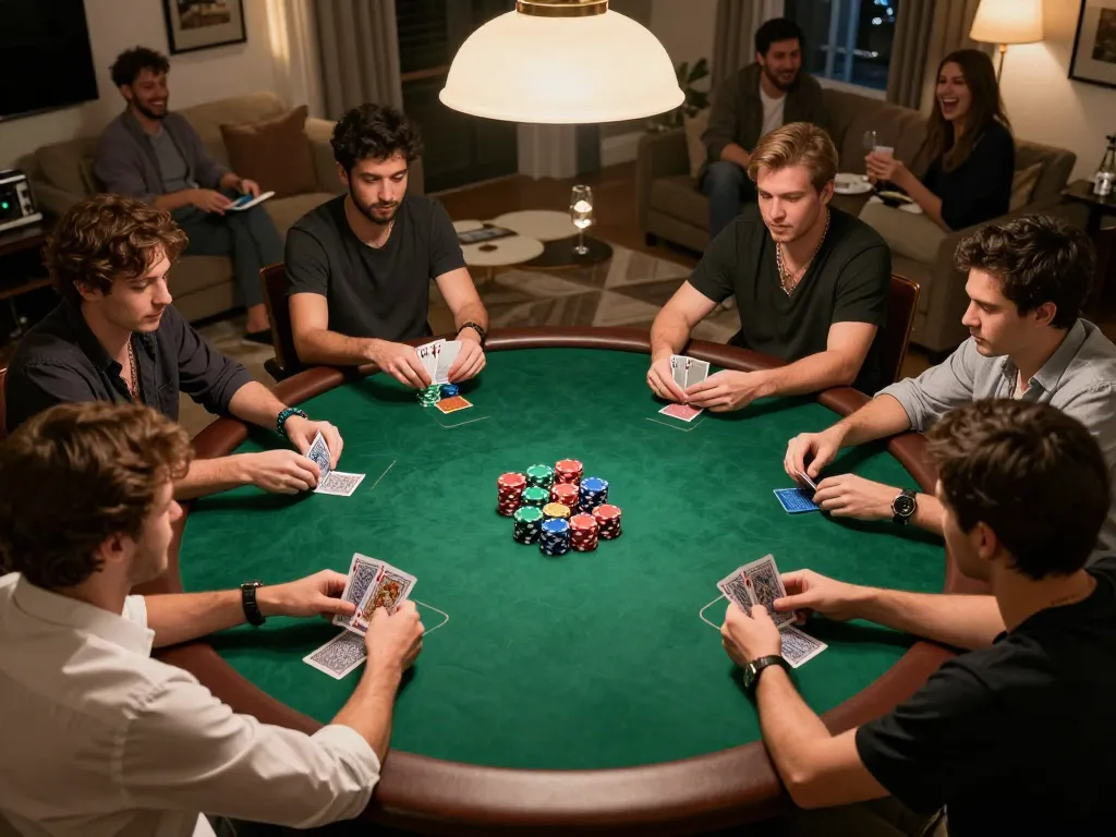 Engaging poker game night scene highlighting strategic moves at 789 win casino