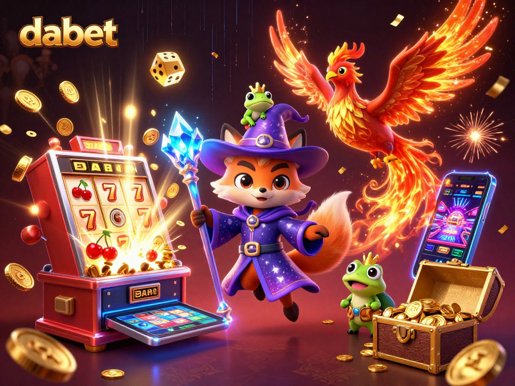 dabet brings excitement to life with a captivating casino scene showcasing the slot jackpot explosion.