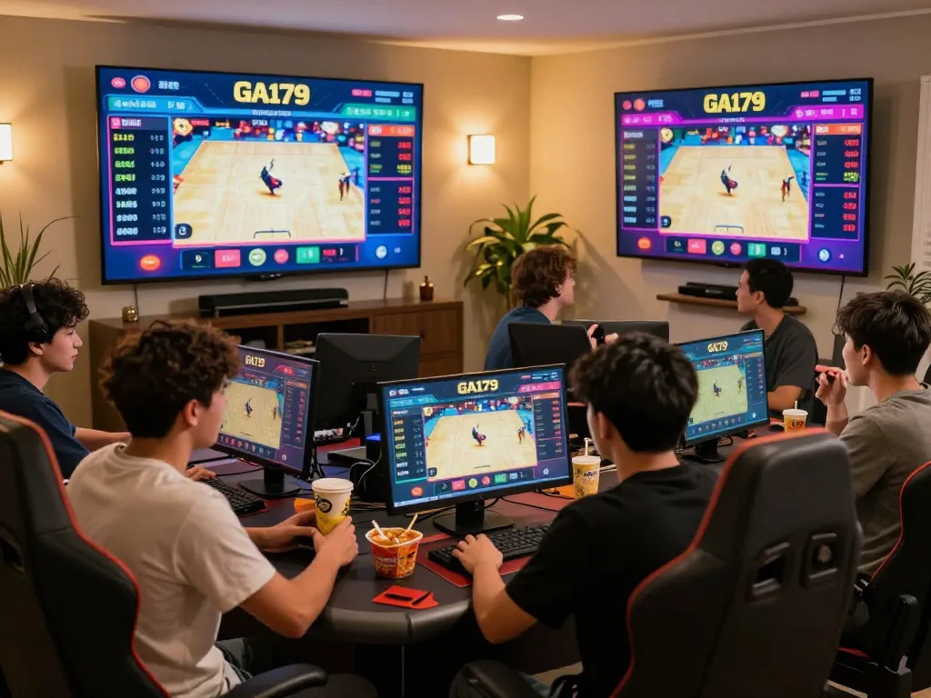 Exciting online gambling atmosphere on Ga179 with players enjoying live cockfighting.