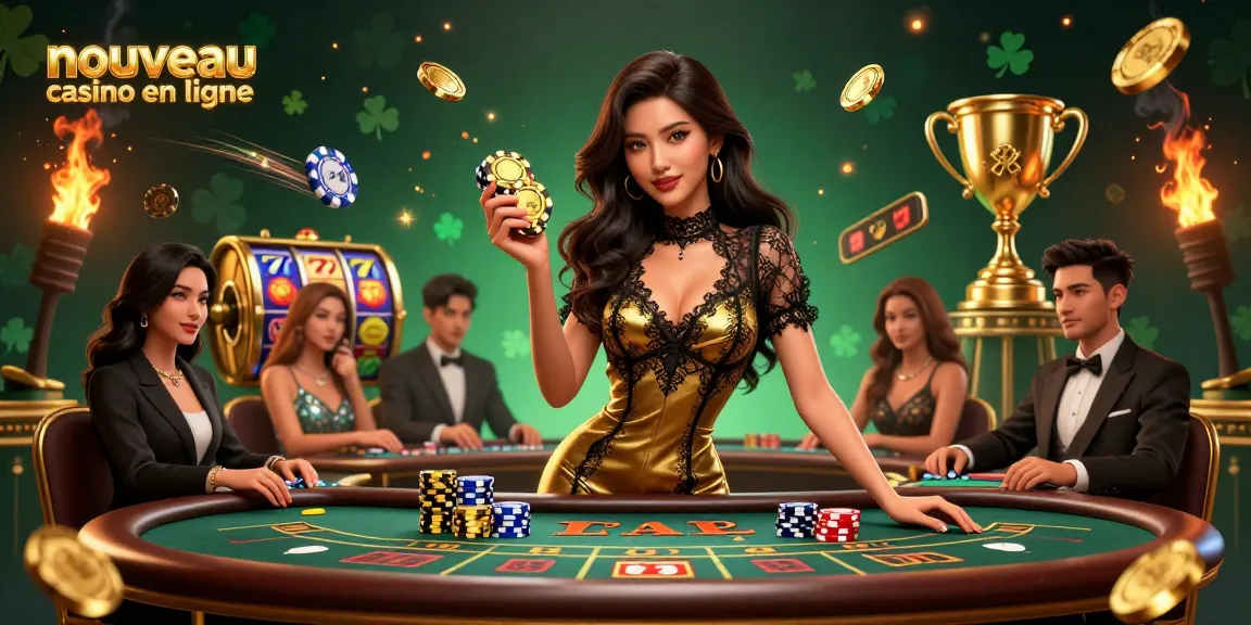 Engage in thrilling experiences at nouveau casino en ligne with a glamorous baccarat scene and dynamic elements.