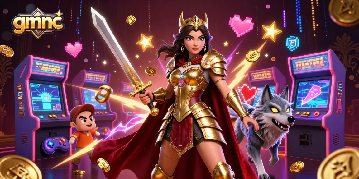 Engage with GMNC and win big at casino games amidst vivid 3D illustrations.
