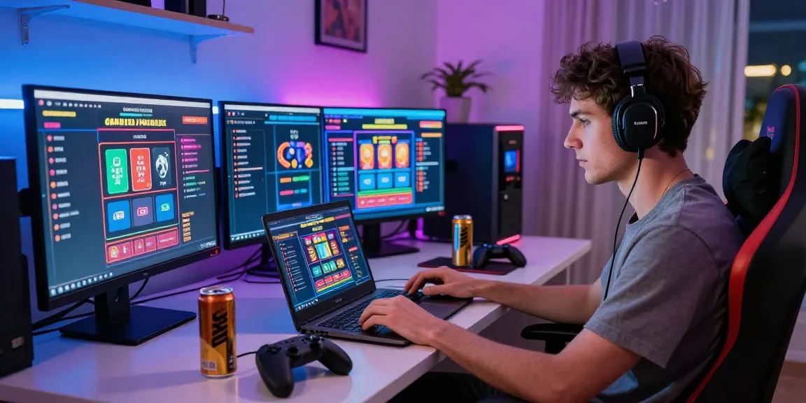 Engaged gamer on jumpspace.org.uk enjoying dynamic online credit card casino gaming experience with vibrant setups.