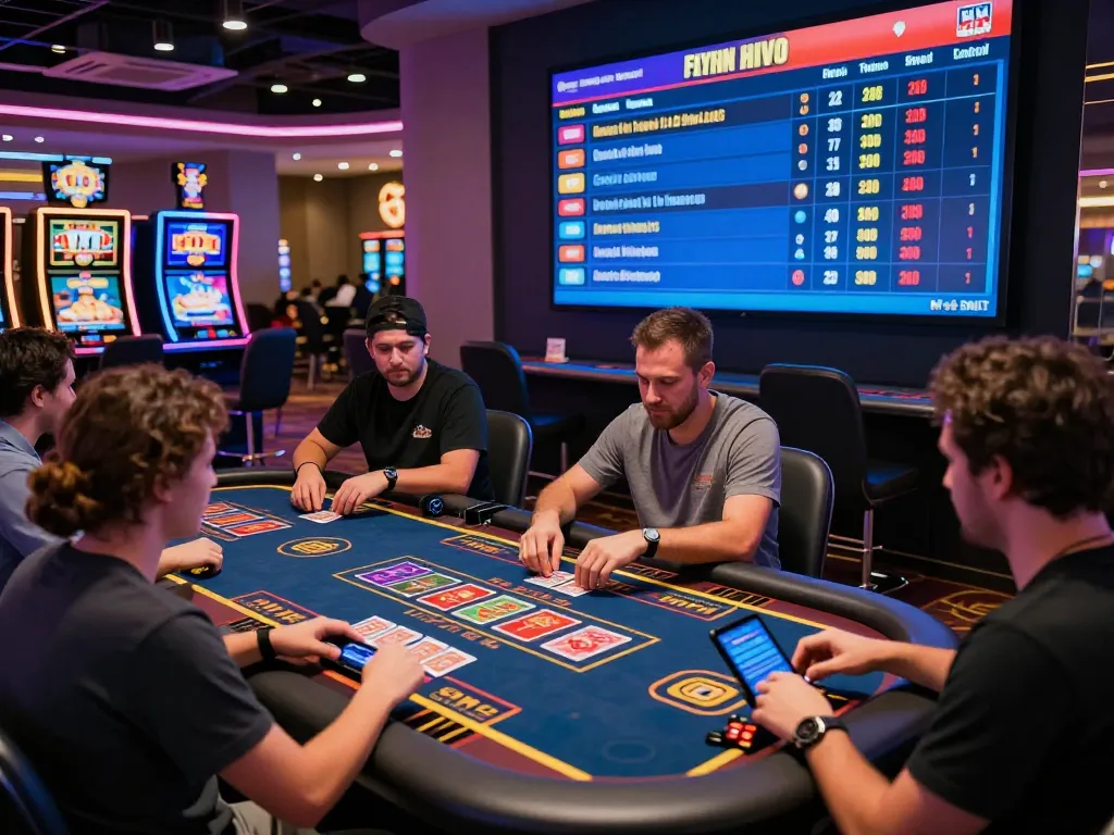tv88 nhà cái vibrant online casino gaming scene with diverse players and interactive tables