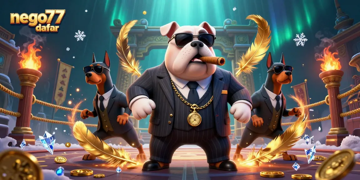 Engage with the exciting world of nego77 daftar as our mafia boss bulldog leads the action in a vibrant casino scene.