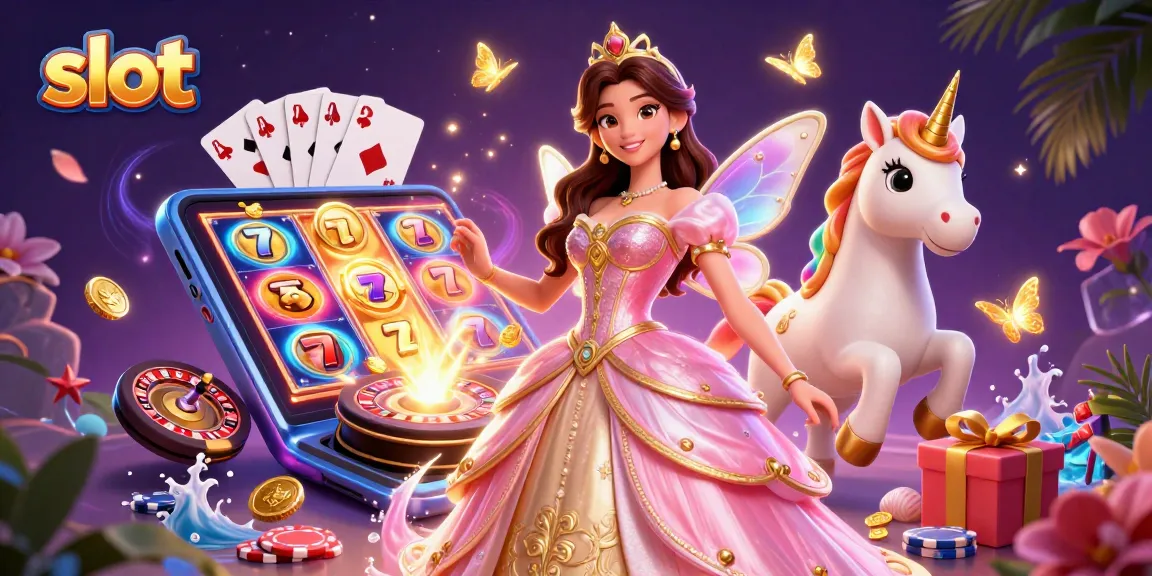 Spin colorful slots in a rich 3D scene featuring glamorous characters and golden wins.