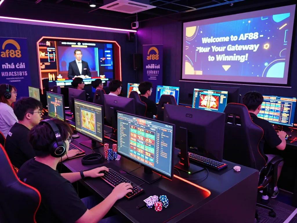 Players immersed in the exciting world of af88 nhà cái enjoying live dealer games in a vibrant gaming hub.