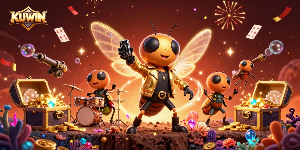 Bet big with KUWIN at the dynamic casino scene featuring 3D characters and underwater treasures.