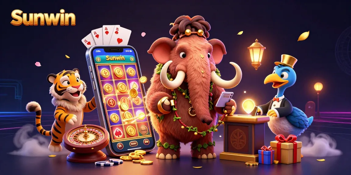 Experience vibrant gaming action with Sunwin, embodying excitement and winning potential in a vivid scene.