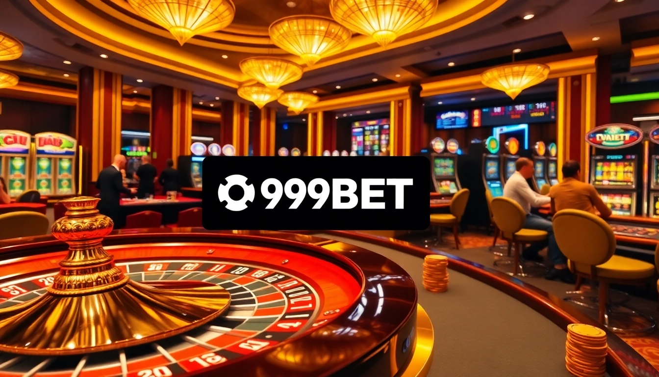 Players enjoying exciting casino games with the 999BET logo on display.