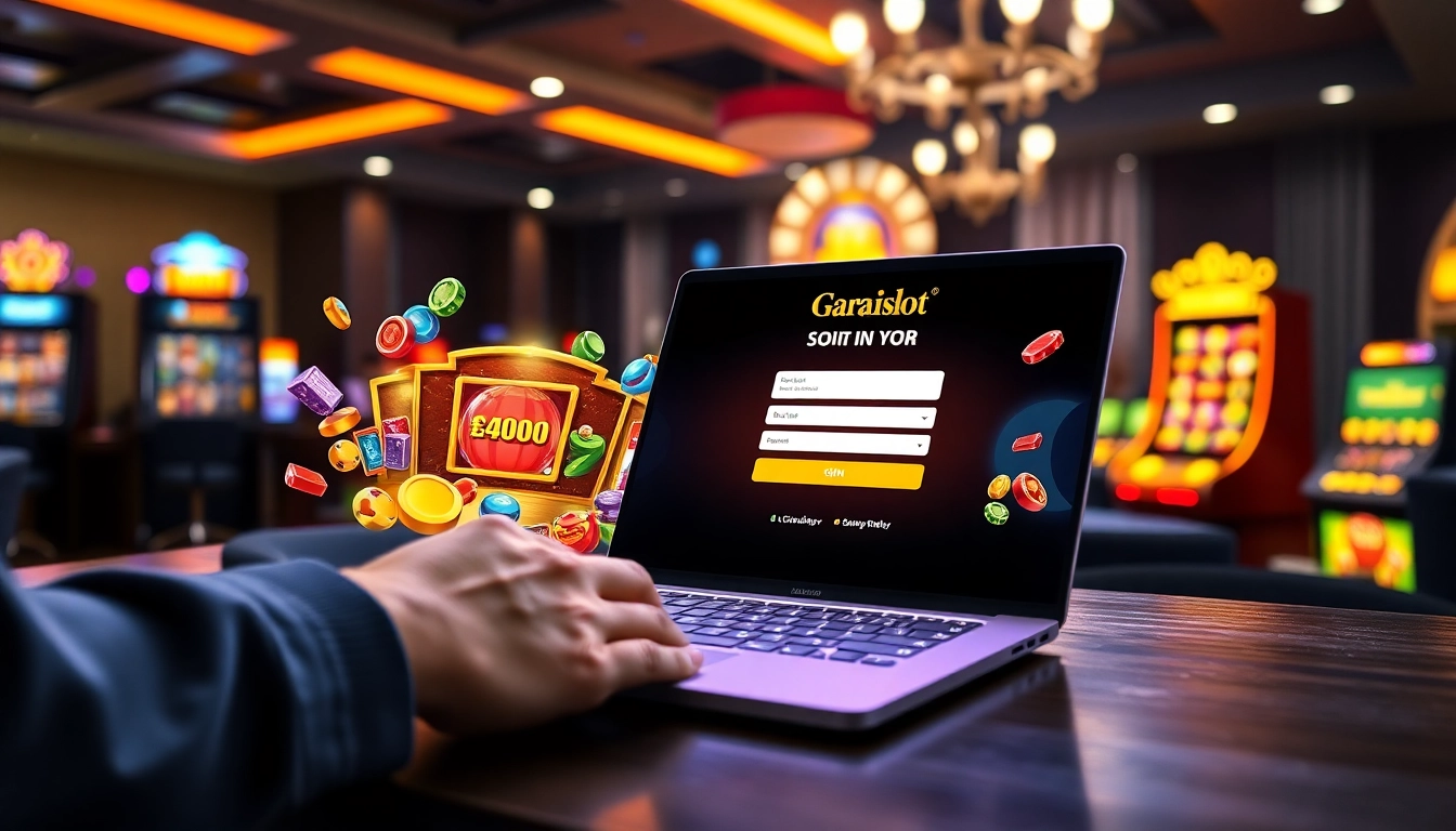 Masukkan garasislot login dengan tampilan antarmuka digital menarik untuk akses yang mudah.