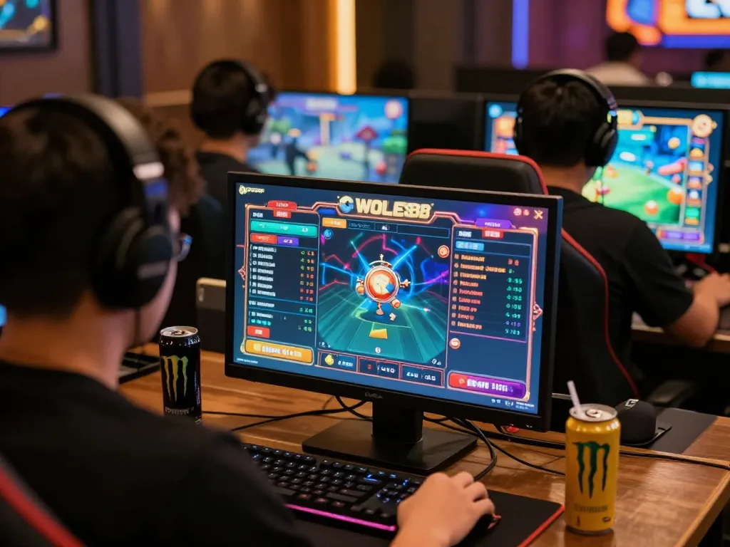 Pengalaman permainan yang menarik dengan WOLES88 menyoroti fitur kasino online dan visual yang cerah.