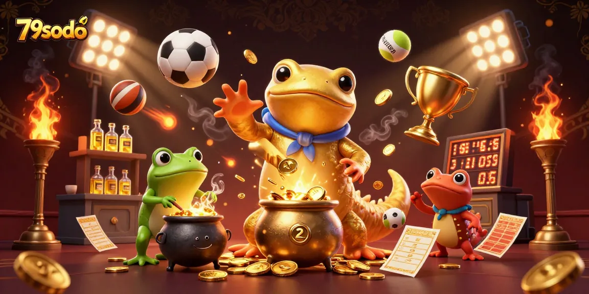 79sodo showcases a golden salamander alchemist creating wealth with casino elements in a vibrant, engaging scene.