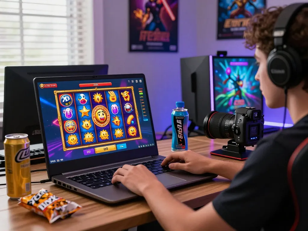 Ruang permainan online MPO1221 menampilkan permainan slot yang berwarna-warni dan pengaturan permainan yang menarik