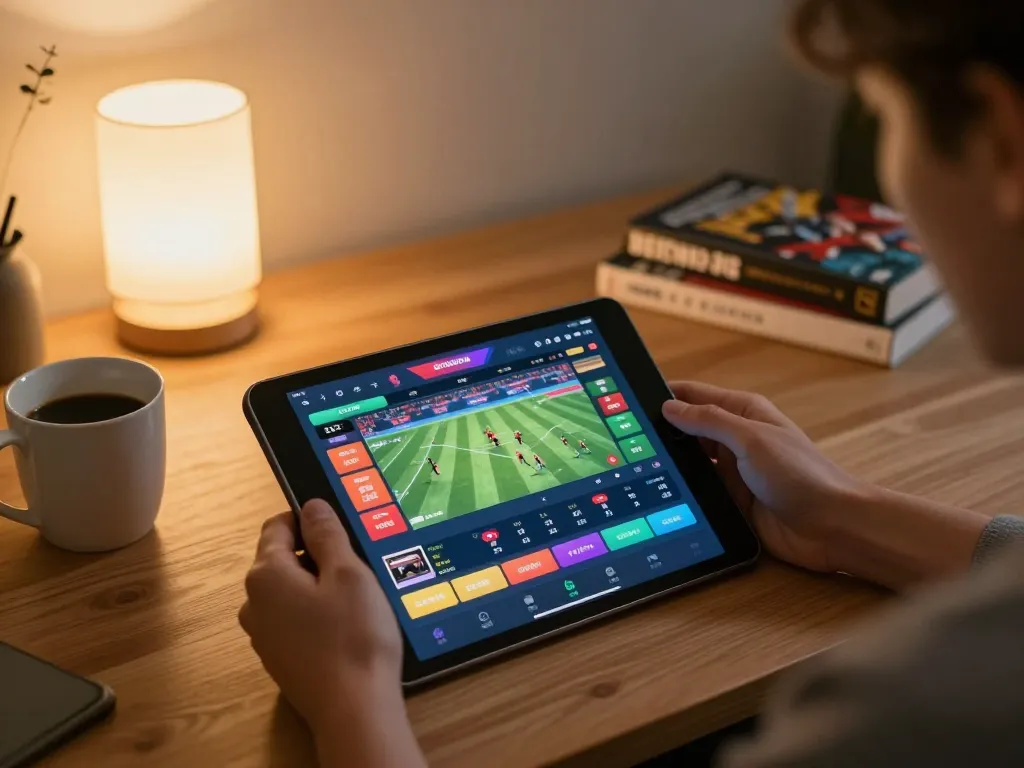 m105 betting strategy visualization on tablet in a cozy home gaming setup