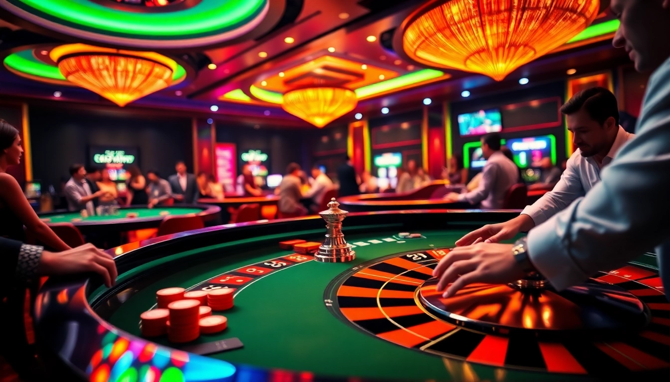 Experience excitement at y3娛樂 with colorful casino roulette and lively players.