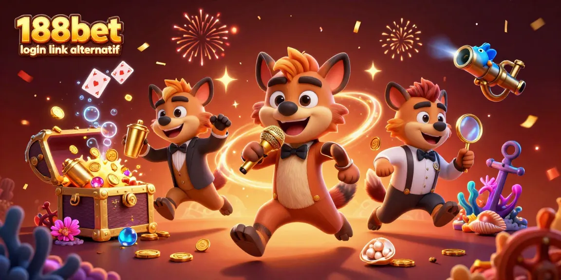Mengakses tautan login alternatif 188bet dengan hyena lucu yang menyajikan komedi kasino dan keseruannya.