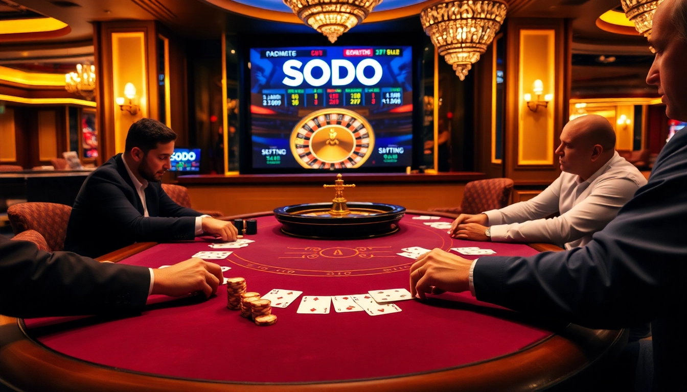 Experience the thrill of SODO Casino with exciting poker action and vibrant gaming atmosphere.