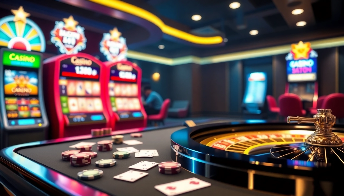 Experience thrilling online gambling at https://23win1.it.com featuring vibrant slot machines and elegant roulette tables.