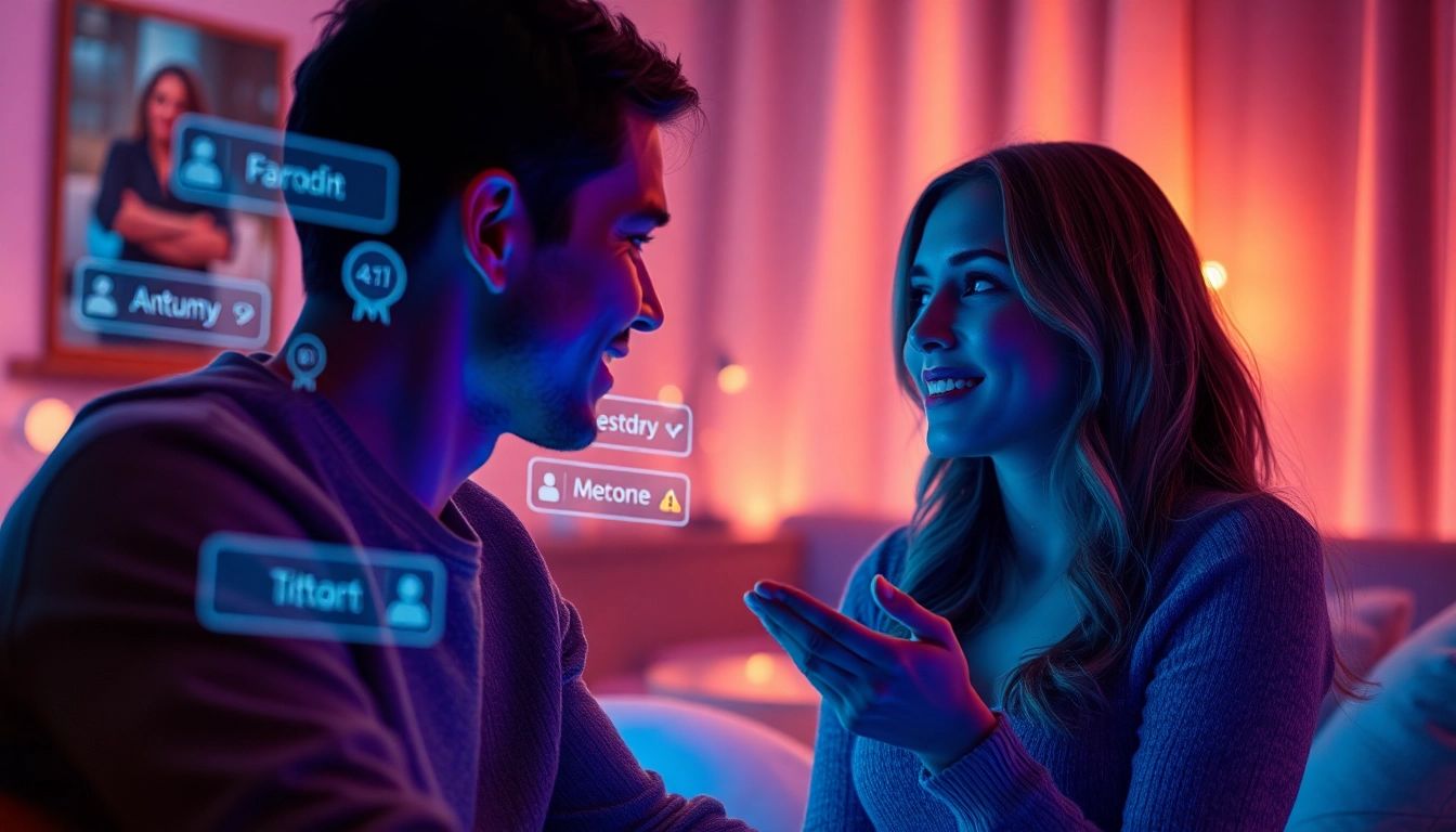 Engaging AI chat porn conversation with a futuristic interface and warm ambiance.