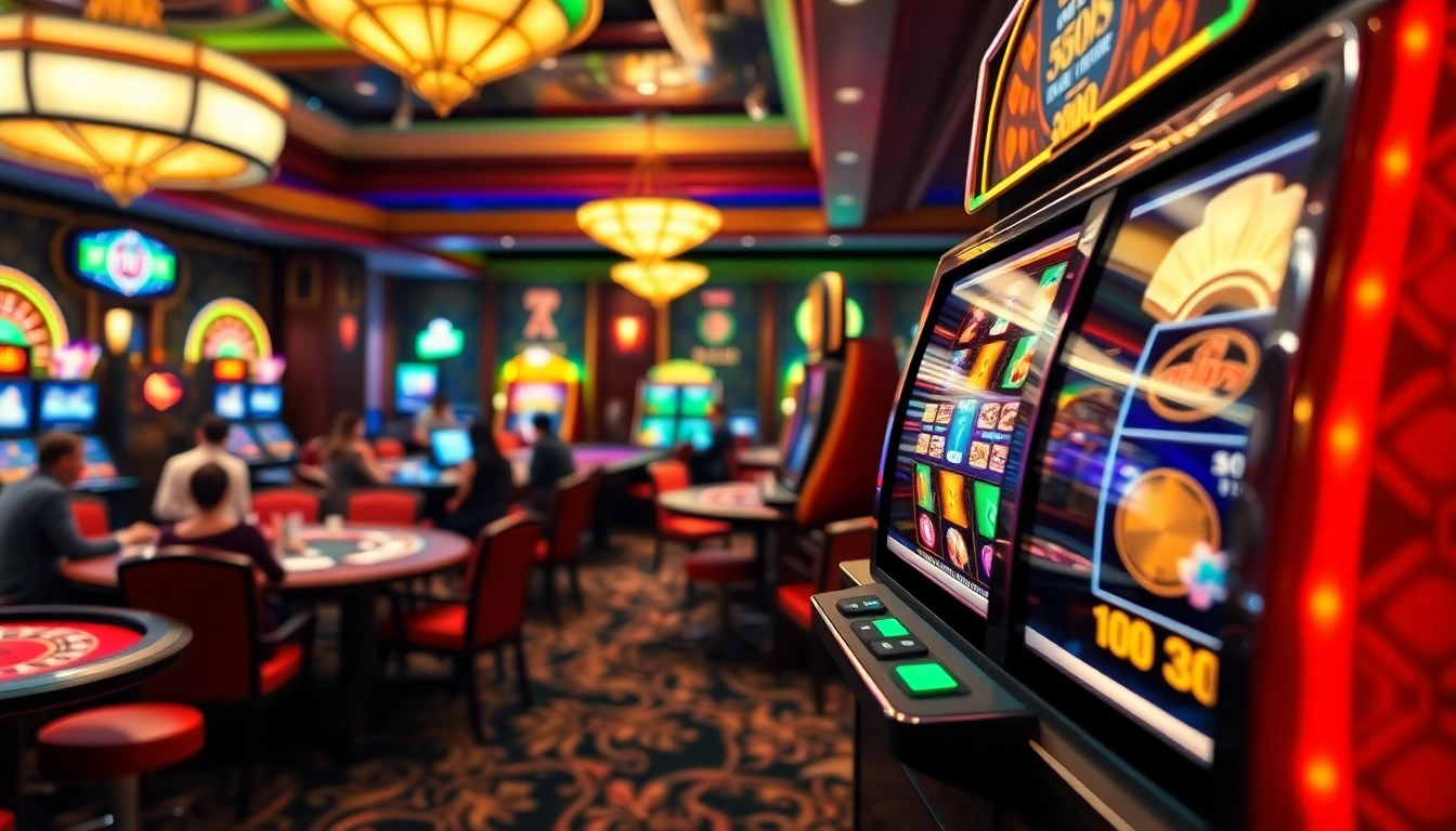 Experience the excitement of slot demo gameplay in a vibrant casino environment.