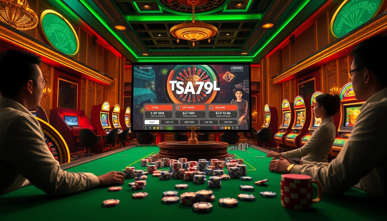 Engaging scene of Tool xổ số siêu tốc in a luxurious online casino setup.