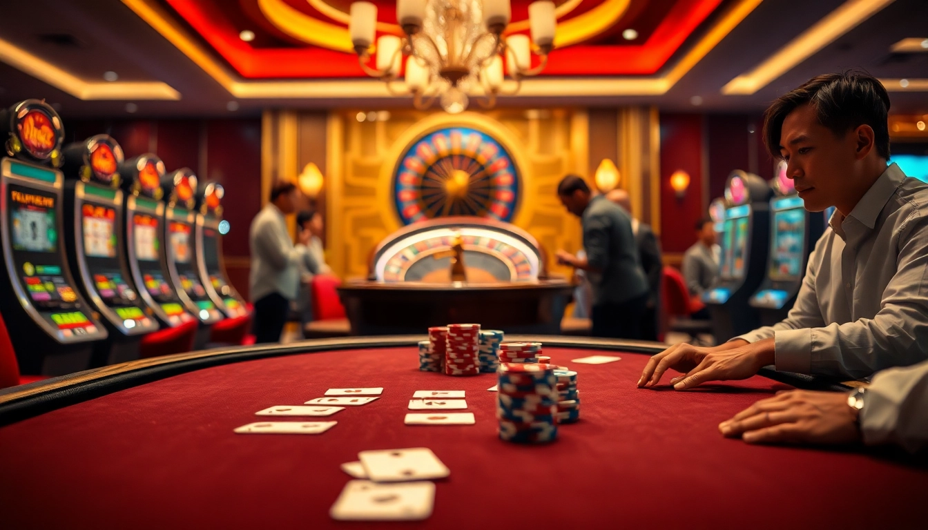 Poker game excitement at https://sx88.gold/ with vibrant chips and cards highlighting casino thrills.