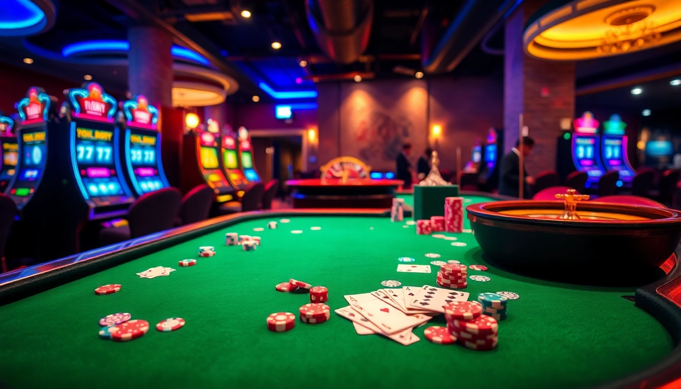 Casino excitement in SODO, showcasing a vibrant table with chips and cards.