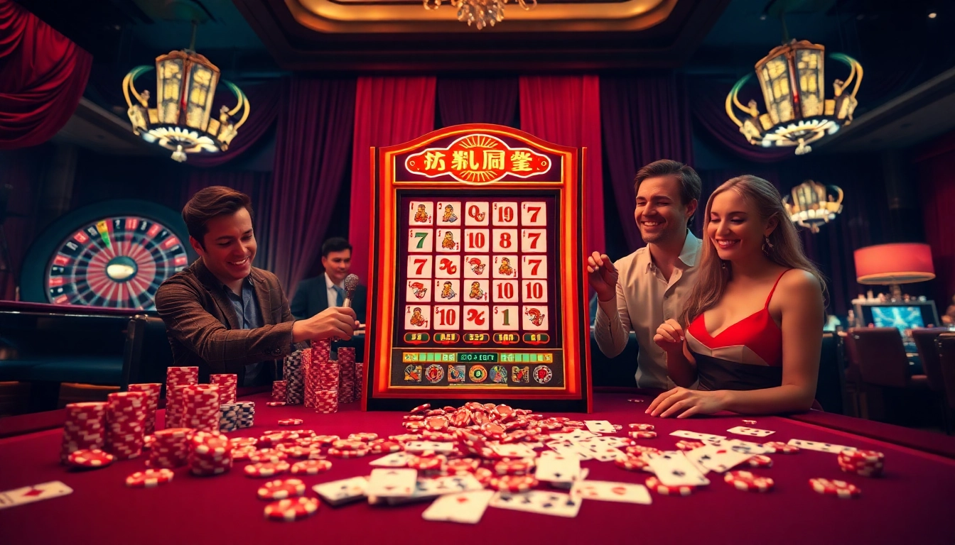 Experience the thrill of Slot Mahjong as players engage in an exciting casino environment.