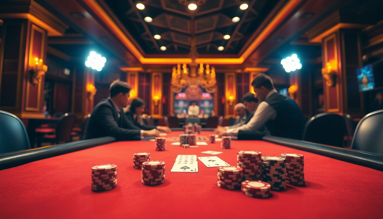 優塔娛樂城中的高賭注撲克拍攝，展現緊張比賽氛圍。