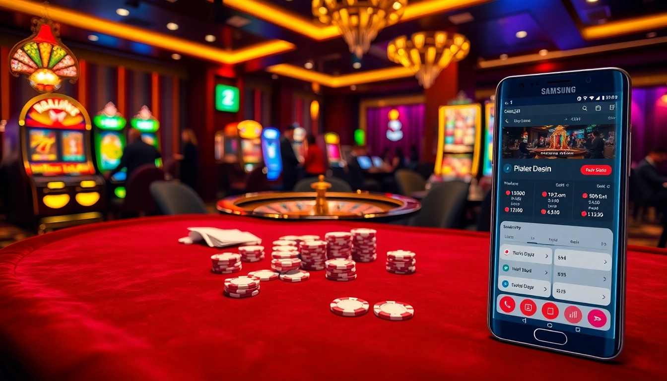 S8 casino players engaging with luxury tables and slot machines in a vibrant atmosphere